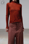 BASERANGE Tiger Cardigan Turtleneck Sweater TOTST-CG-AU23 Burn Pompom